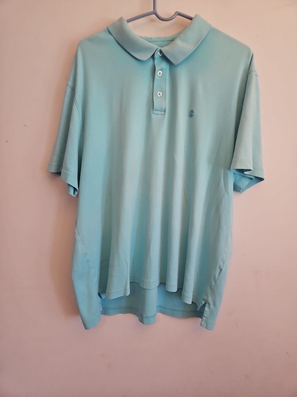 Izod Polo Shirt Mens Size 2XL Lt Blue Cotton Stretch Shirt Sleeve BEAUTIFUL